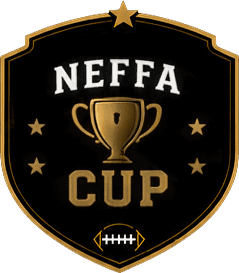 Shield logo with trophy and stars design.