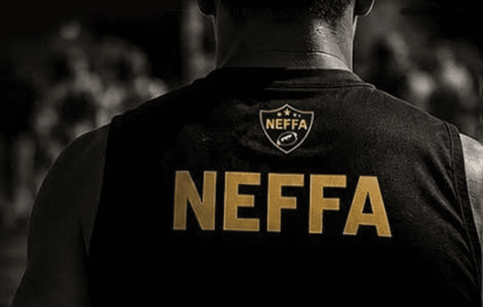 Back of a person wearing NEFFA jersey.
