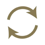 Two circular arrows forming a loop.