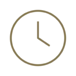 Clock icon showing three o'clock position.