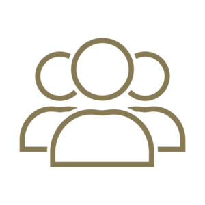 Icon of three abstract human figures.