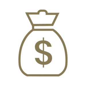 Money bag icon with dollar sign.