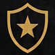 Gold shield with star emblem on black