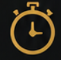 Gold stopwatch icon on black background